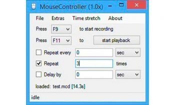 MouseController – Graba y reproduce movimientos y clic de ratón