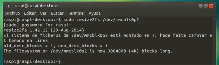 Resize File System - Redimensiona Ubuntu Mate en la Raspberry Pi - Paso 7